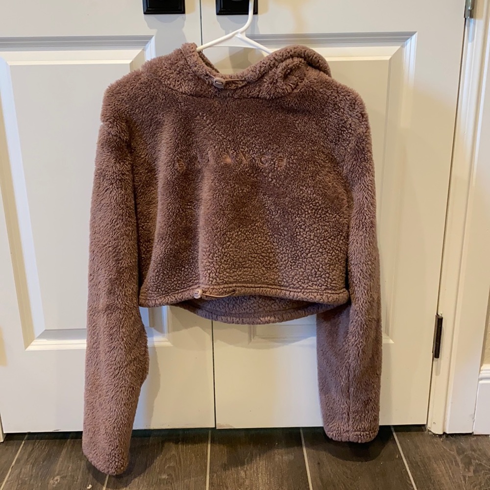 Balance Athletica brown crop hoodie